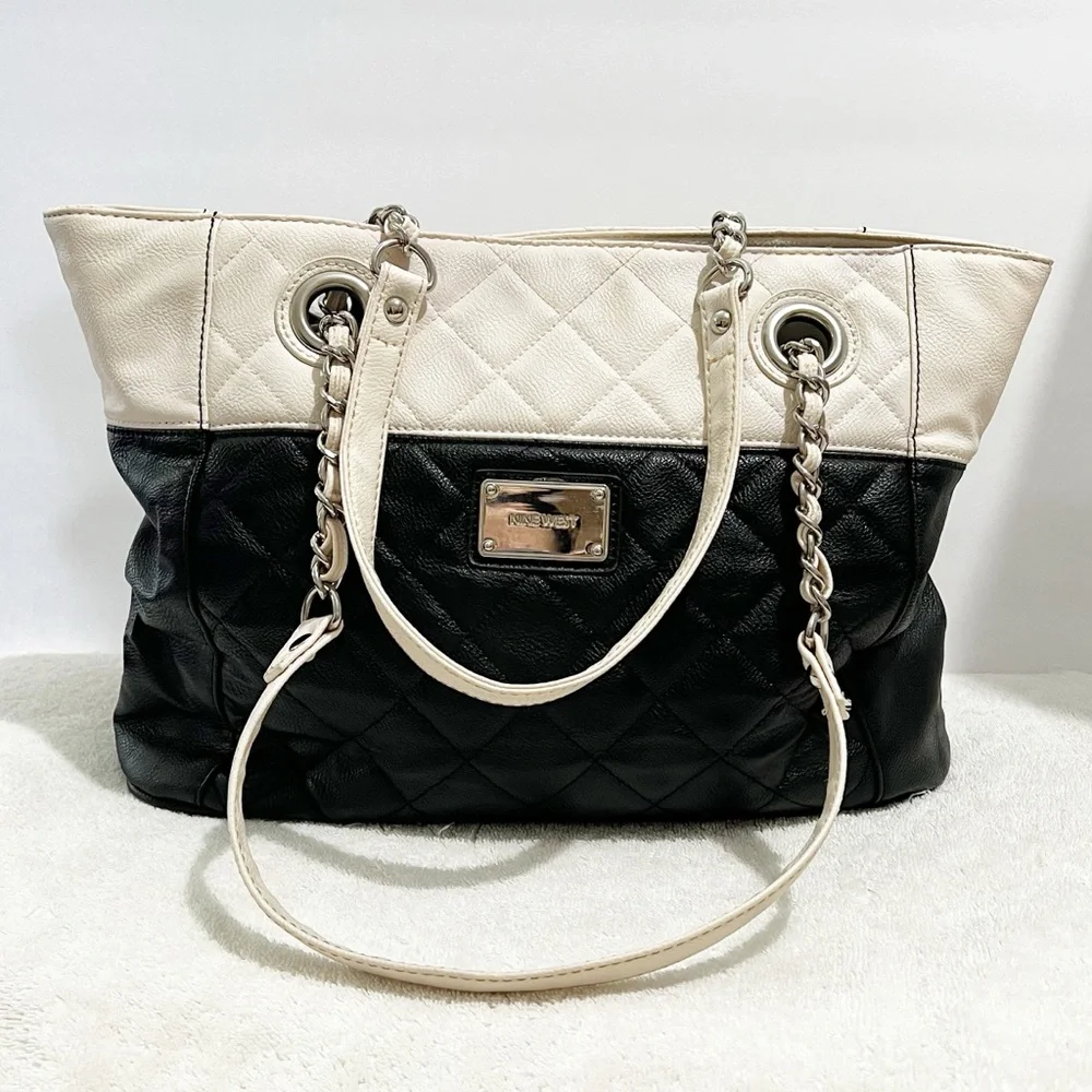 Nine West 2 Strap Shoulder Satchel Bag Career Travel Business Office
